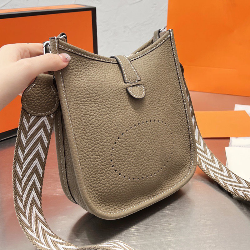 Real leather Crossbody bag Lady Shoulder bags Lichee Pattern Handbag Purse cowhide Messenger High quality Women Plain bag Fashion letters Removab