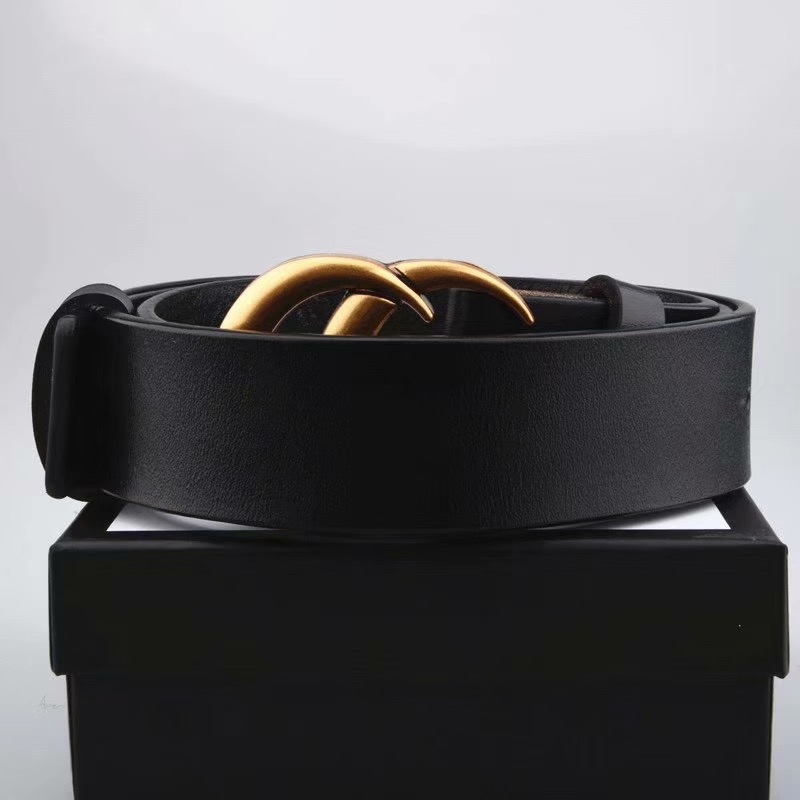 

Mens Designer Belt Men Great Quality Chain Luxury Genuine Leather Fashion Belts Woman Womens Belt Black Double G Smooth Buckle Waistband