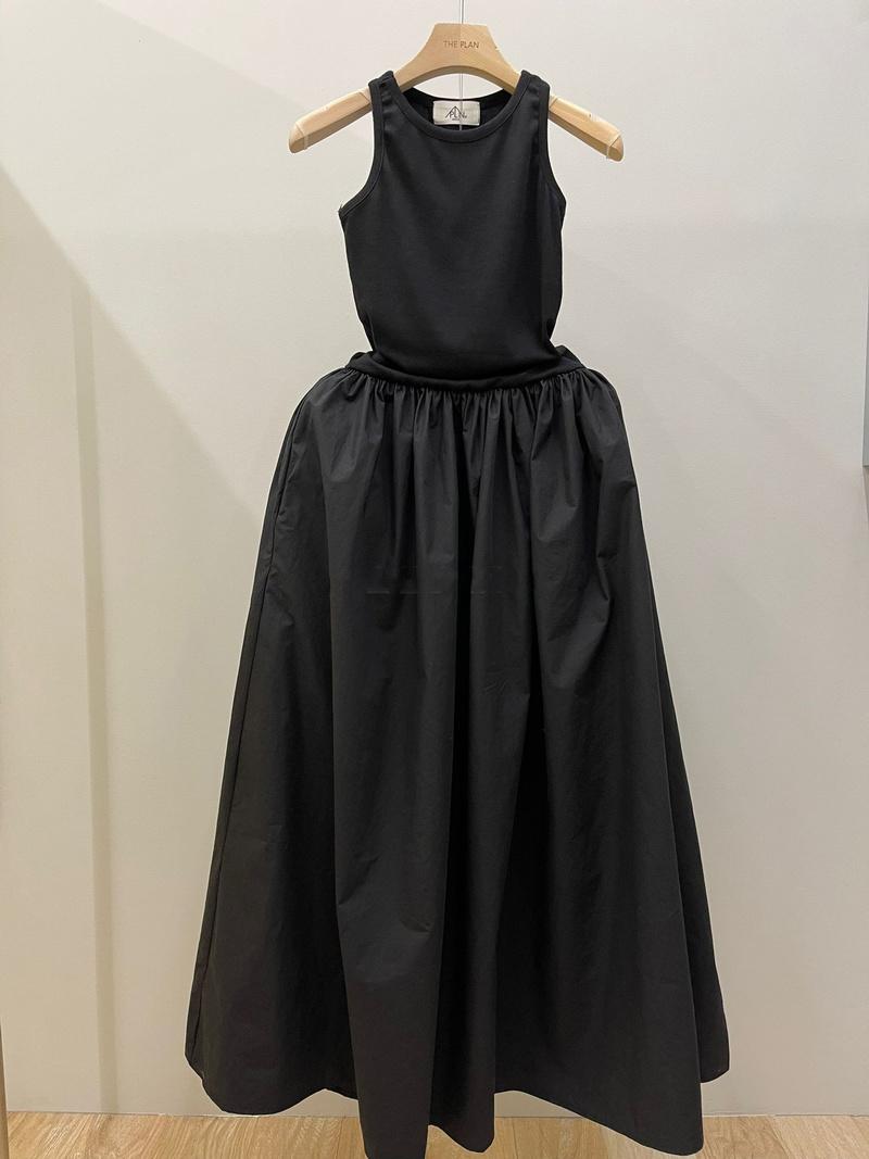 

Casual Dresses Chic Korean Summer Patch Round Sleeveless Black Vest Dress Women Big Swing Maxi Vestido De Mujer 2022