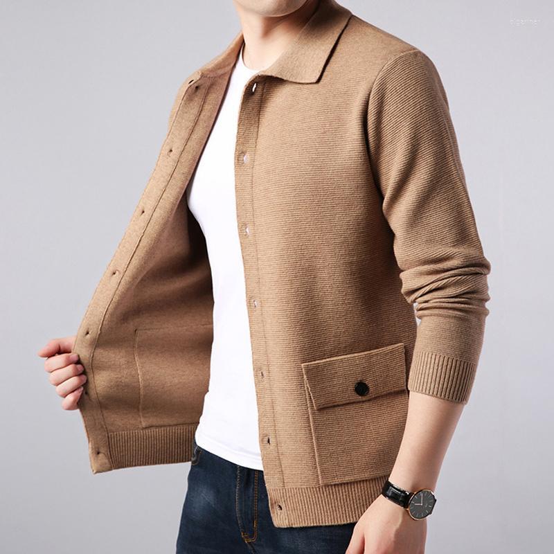 

Men's Sweaters Arrival Winter Leisure Long Sleeve Cotton Cardigan Male Coat Lapel Men Sweter ClothingMen's Olga22, Black