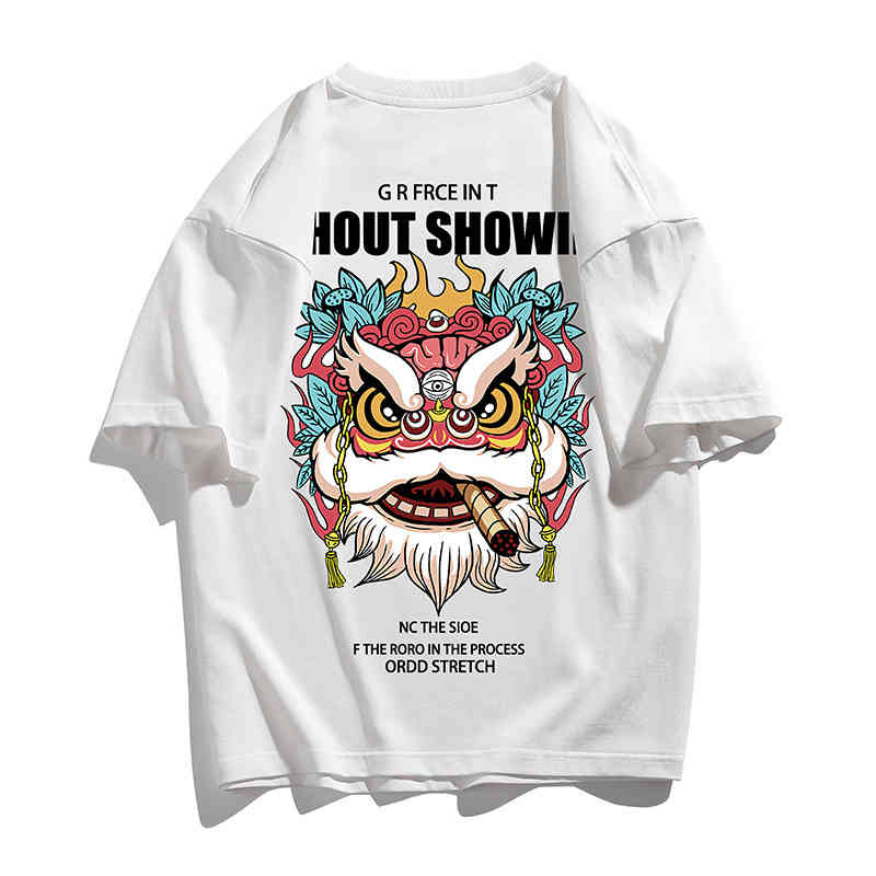 

brand short t-shirt men' summer loose and versatile cartoon couple half sleeve women' T-Shirt Top Fashion, Grey 8200