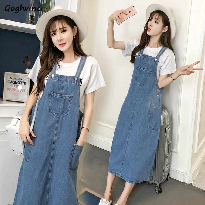 

Casual Dresses Sleeveless Dress Women Pocket Denim Adjustable Strap Summer Womens All-match Leisure High Waist Harajuku Trendy Vintage Elega, Dark blue 7796