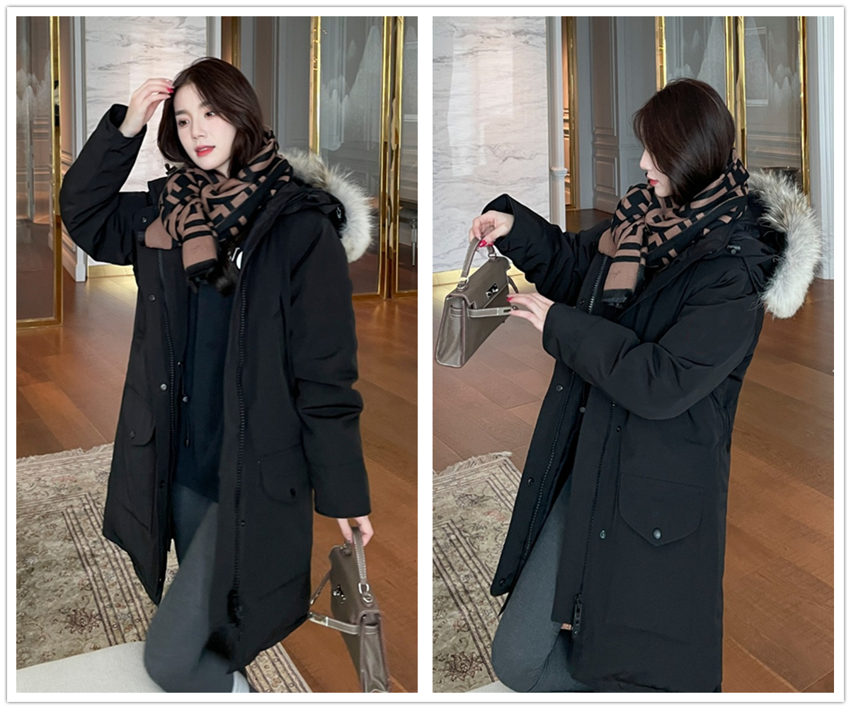 

Canadian women's down jacket parka warm windproof white duck coat thickened winter coat