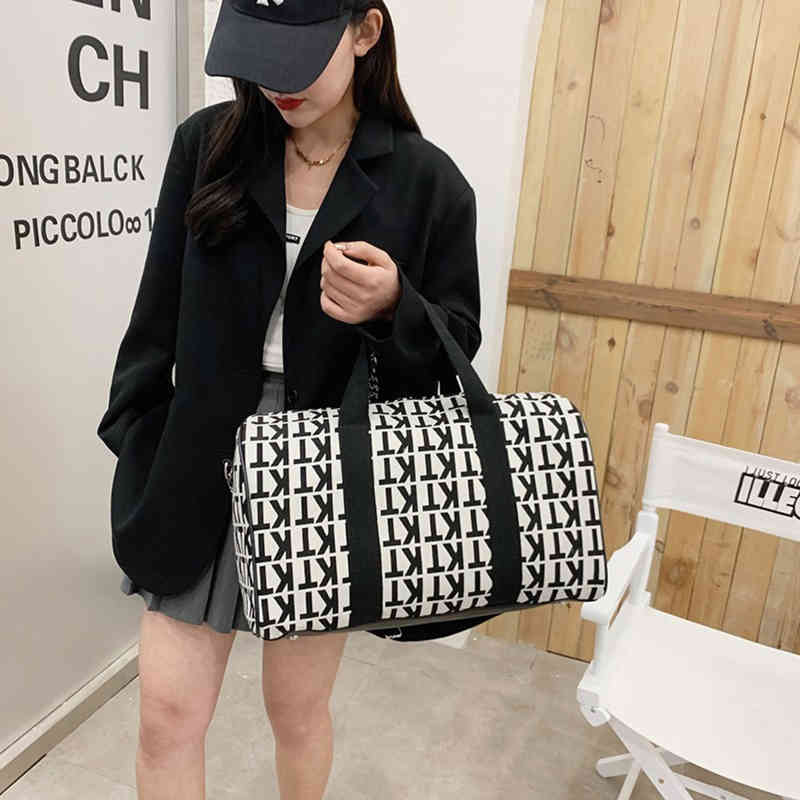 

Yilian Knit Soft Side Travel Bag Large Capacity Tote Casual Fashion Backpack Fitness Short Haul Luggage Bag 220420, Blue