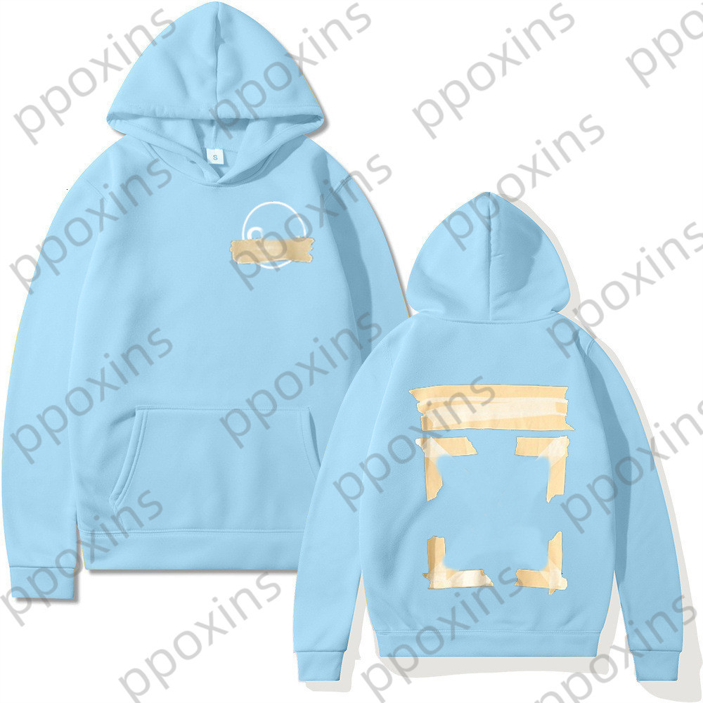 

Offs hoodies sweatshirts Tape Lacquered Gold Arrow Print Sweater Pullover Loose Men' and Women' Jacket Whiteow for men hoodie tracksuits, Pink