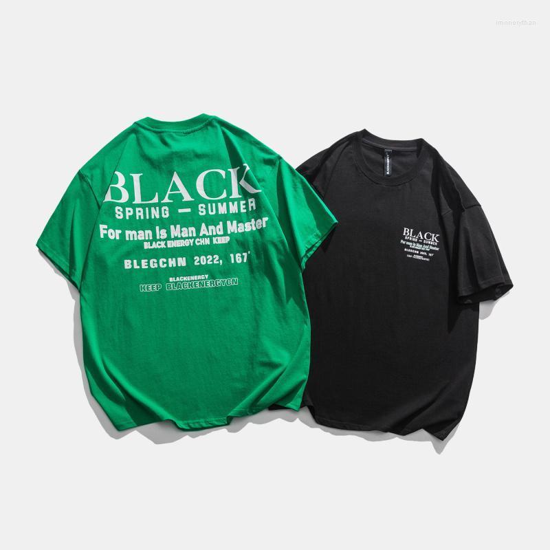 

Men's T Shirts Mens Letter Print Short Sleeve Cotton T-shirt Male Women Streetwear Fashion Loose Casual Couple Shirt Unisex TshirtMen, Green