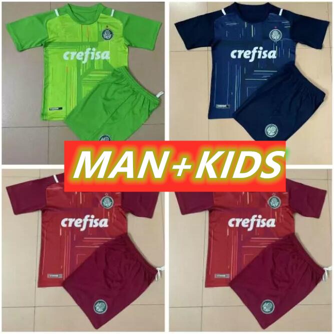 

Adult + Kids Kit 2021 Goalkeeper Palmeiras soccer jerseys DUDU FELIPE MELO 21 22 football shirts 2022 Feminina child set boys suit mens