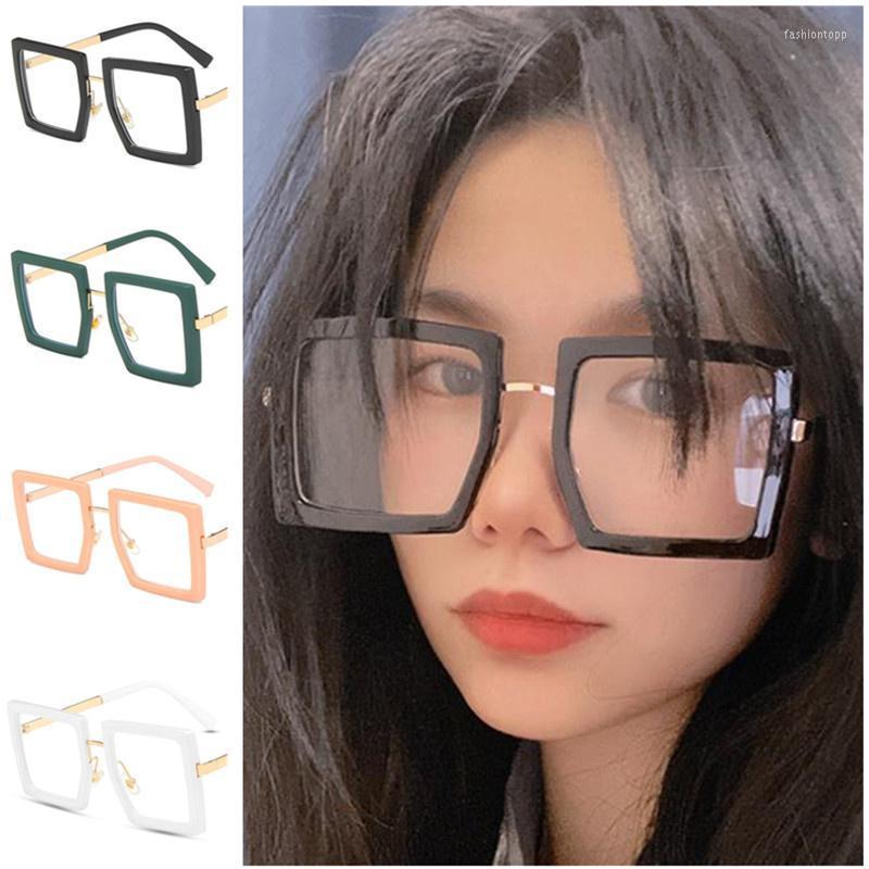 

Sunglasses Anti-Blue Light Glasses Women Square Optical Eyewear Retro Spectacles Oversize Thick Frame EyeglassesSunglasses