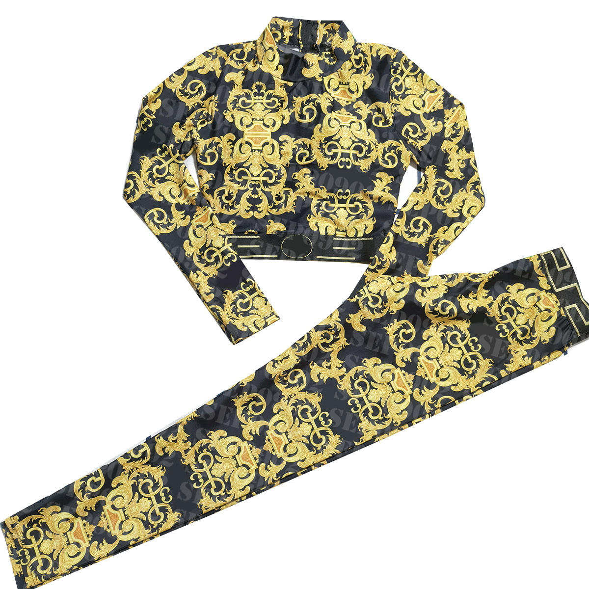 

Floral Print Yoga Outfits Women Long Sleeve Tracksuits Autumn Winter Fitness Wear Tight Fitting Sport Outfit, Extra shipping fee