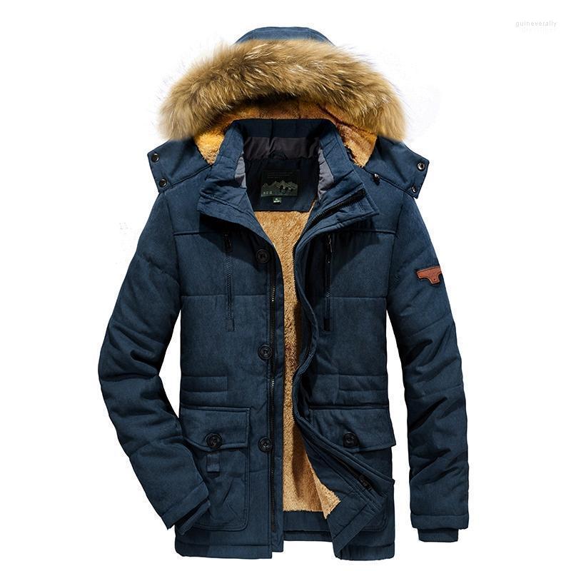 

Men's Down & Parkas 2022 Casual Jacket Male Fashion Winter Fur Trench Thick Overcoat Windproof Heated Jackets Cotton Warm Coats Men Guin22, Black