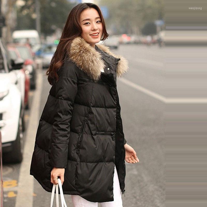 

Women' Down & Parkas ZITY Coat Jacket Hooded Winter Women 2022 ' Fur Collar Outerwear Female Plus Size Coats, White