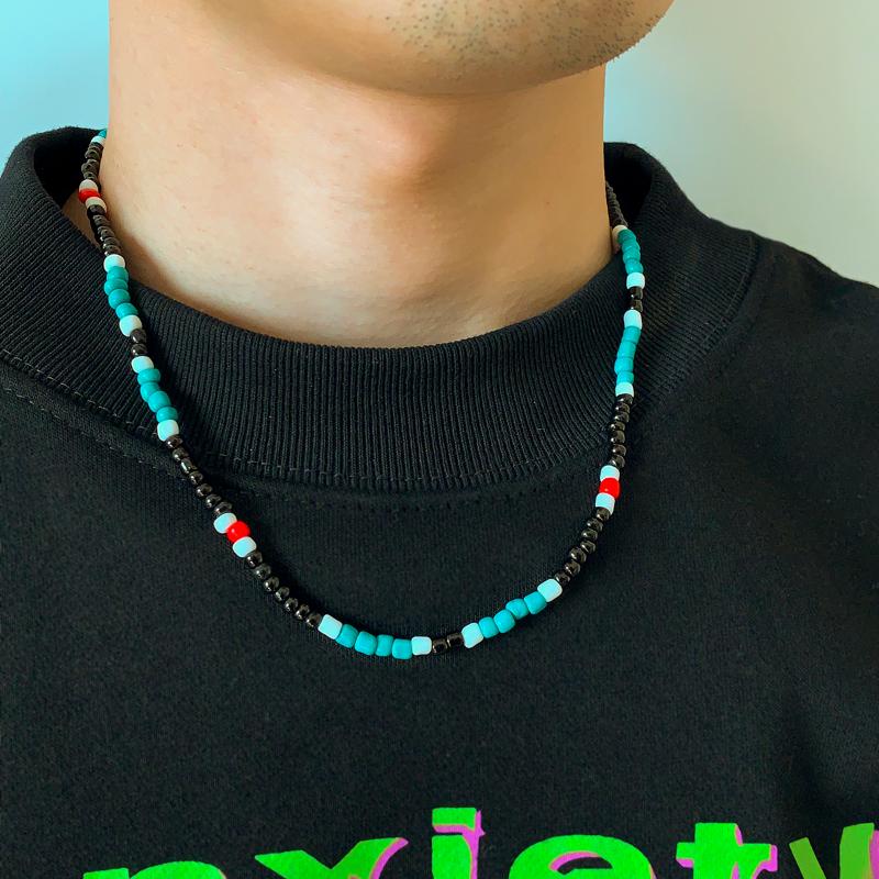 

Chokers Boho Seed Beads Chain Short Choker Necklace For Men Trendy Colorful Small Beaded On The Neck 2022 Fashion JewelryChokers