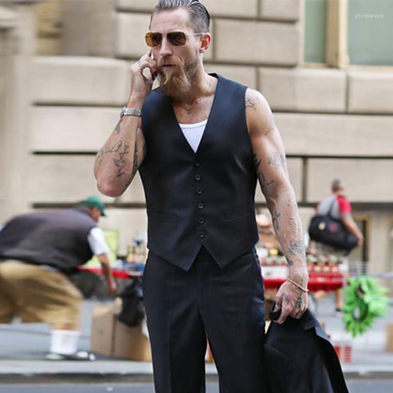 

Men's Vests Men Navy V Neck Single Breasted Male Gentleman Business Waistcoat Men's Suit Vest Vintage Steampunk Chalecos 2022Men's Phin2, Burgundy
