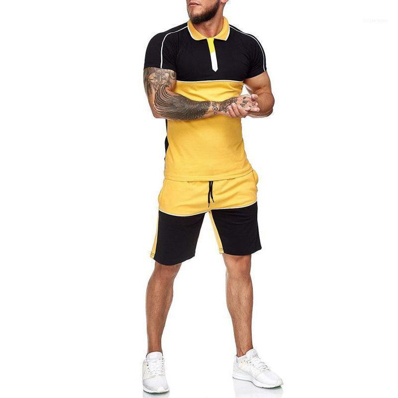 

Men's Tracksuits Gym Sport Short Suit Casual Fitness Fast Drying Elastic Shorts Pants Vest Outdoor Running Top Summe, Light blue and black