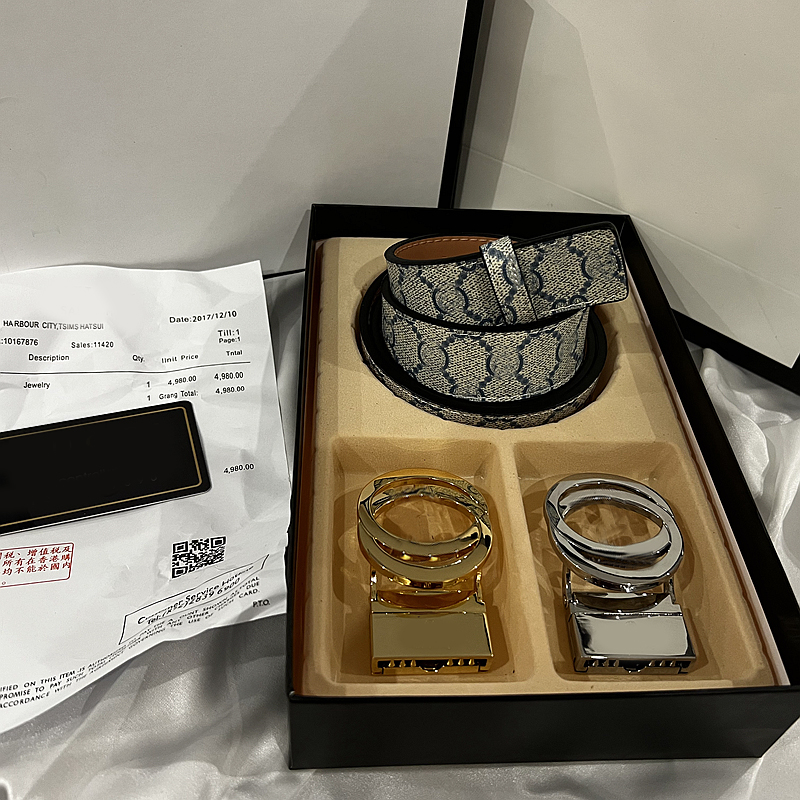 

Luxury Designer Belt Double Letter Big Buckle Fashion Genuine Leather Women Belts Men Classic Casual Waistband With Two Buckles Gift Box, Add origial box