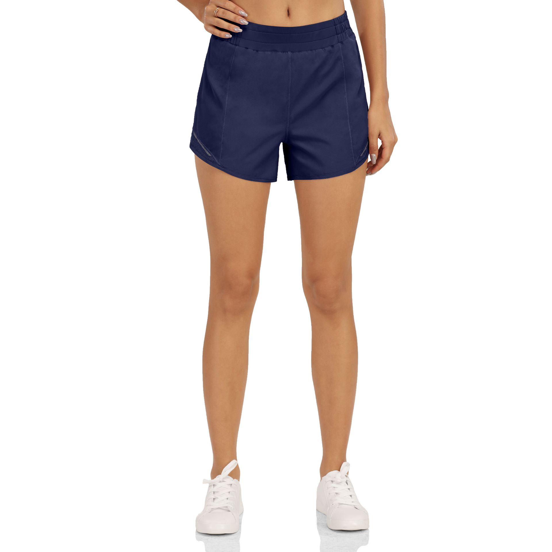 

Womens Sexy Sports Fitness Beautiful Buttocks Yoga Shorts Solid Color Anti-light Running Shorts (USA warehouse), White