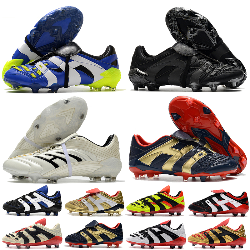 

Predator Absolute 20 Mens Soccer Shoes cleats Designer Accelerator Electricity FG firm ground Men Football sneakers blue white volt black obsidian boots trainers, 4#