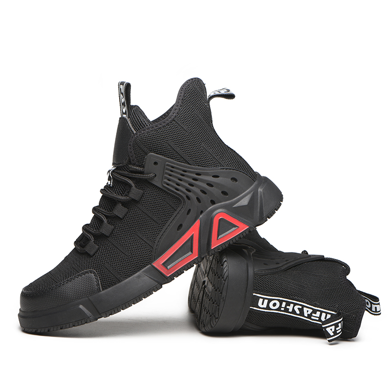 

Steel Toe Safety Shoes Puncture Proof Summer Men Women Breathable Mesh Work Shoes Industrial &amp Construction Boots Sneaker Soft, 825 black