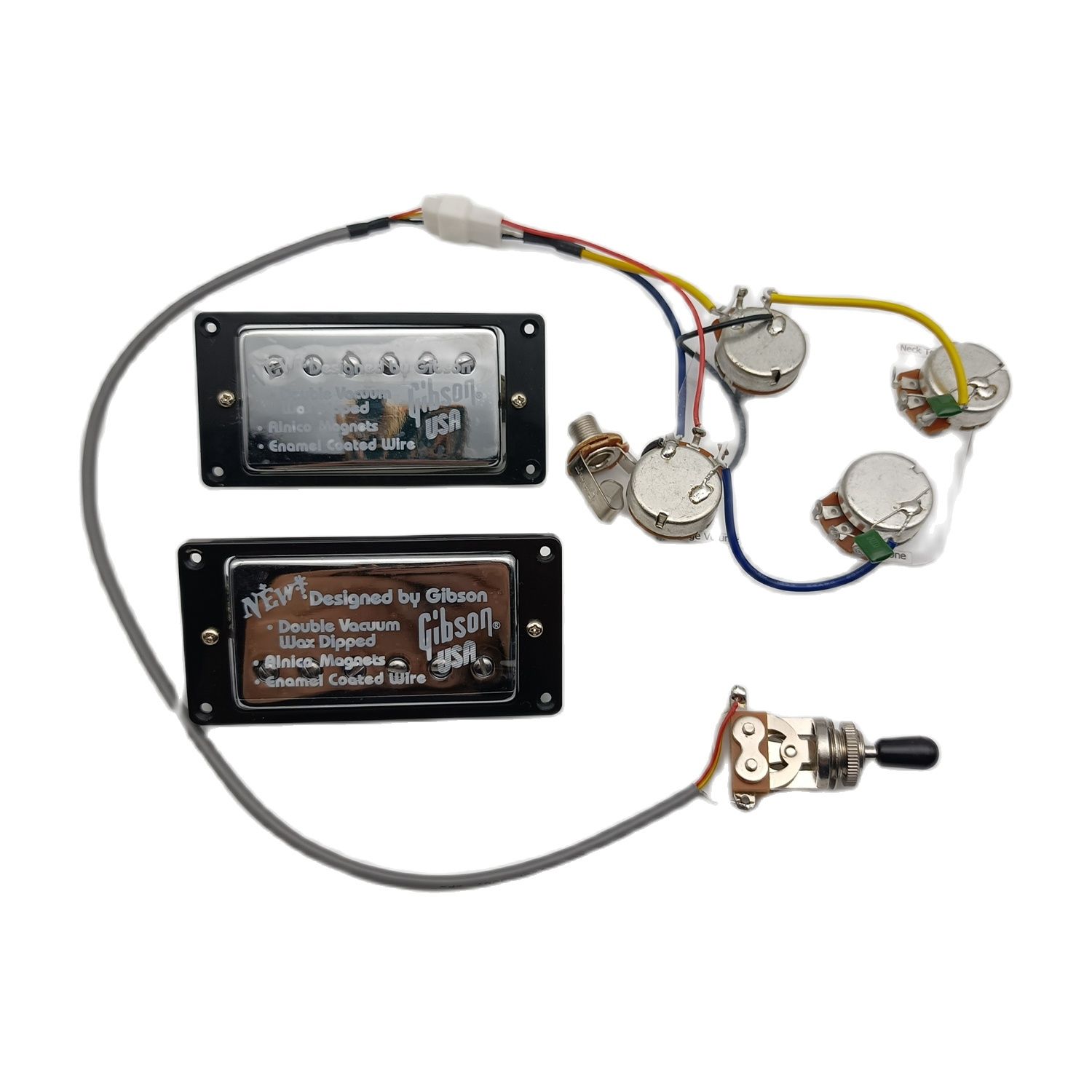 

Prewired Alnico 5 Humbucker Pickups 1C Braided Shield Wiring Harness for Gibson Guitar 1 Set
