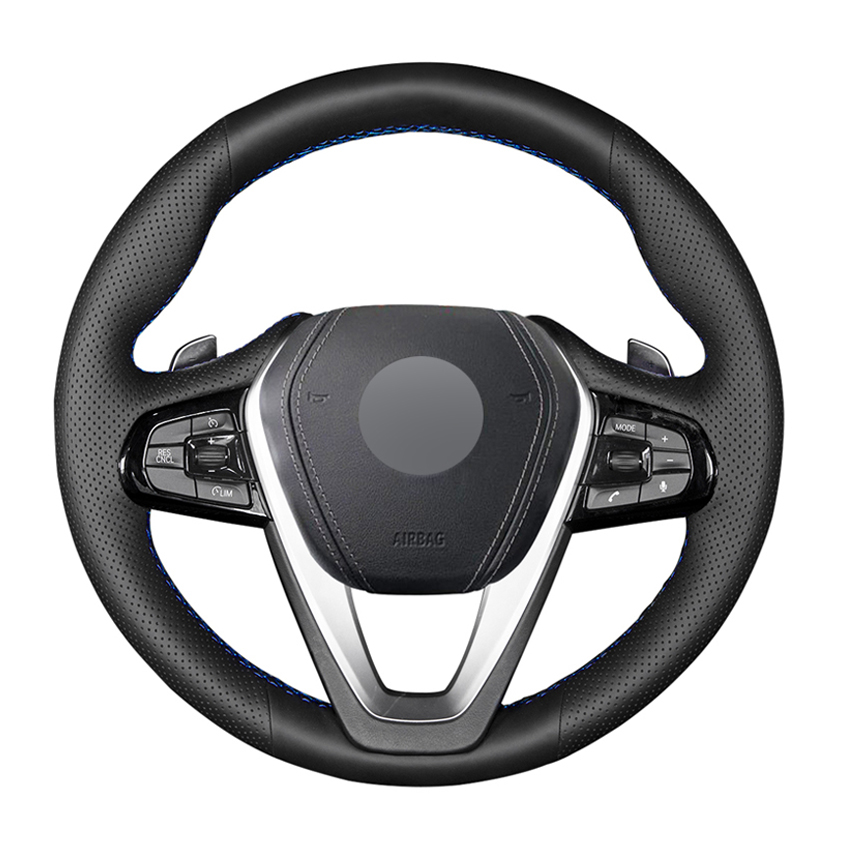 

Black Artificial Leather No-slip Car Steering Wheel Cover for BMW G20 G30 G31 530i 540i 530e G32 G11 G12 X3 X4 X5 X7 2017-2019