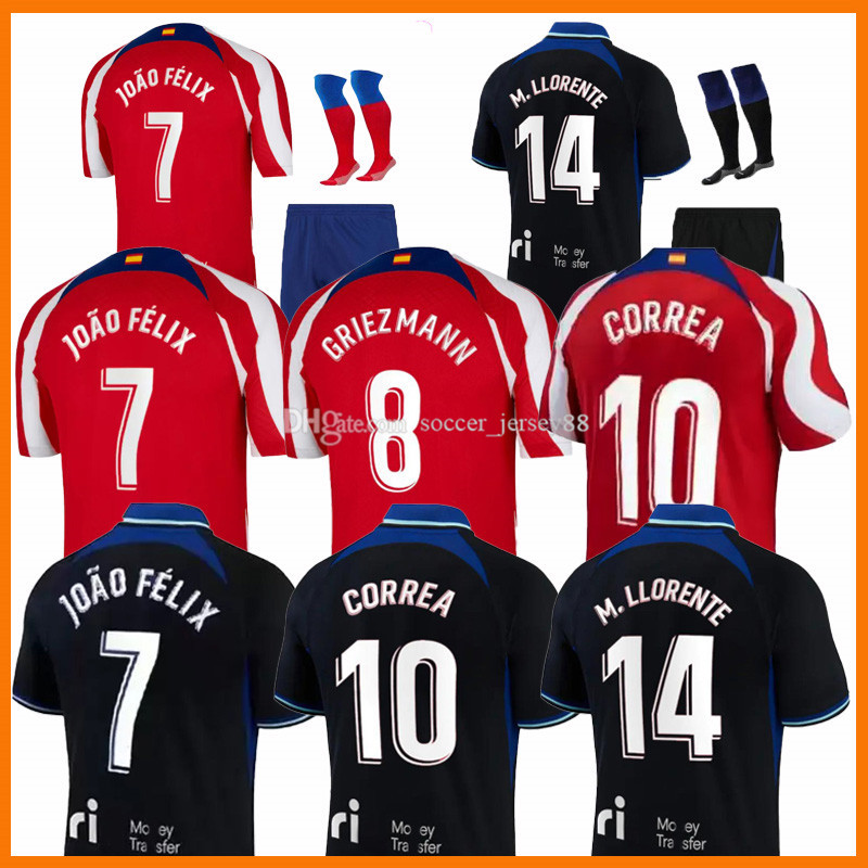 

22 23 Atletico MadridS Soccer Jerseys 2022-23 JOAO FELIX LLORENTE 2022 2023 GRIEZMANN CORREA Camiseta LEMAR R. DE PAUL CUNHA CARRASCO KOKE Men kids kits Football Shirts, Men home