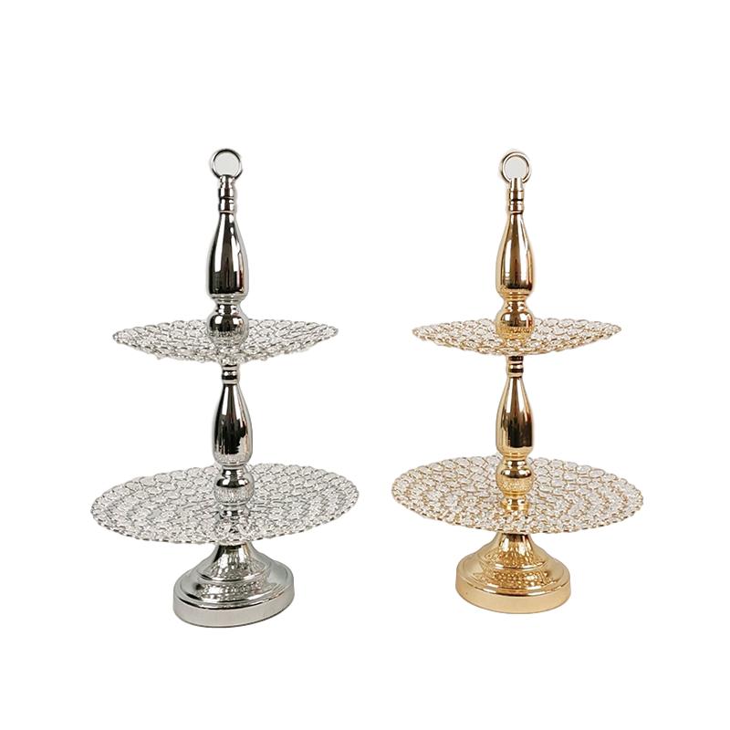 

Other Bakeware 2 Tiers Cupcake Stand Gold Color Silver Crystal Cake Tools