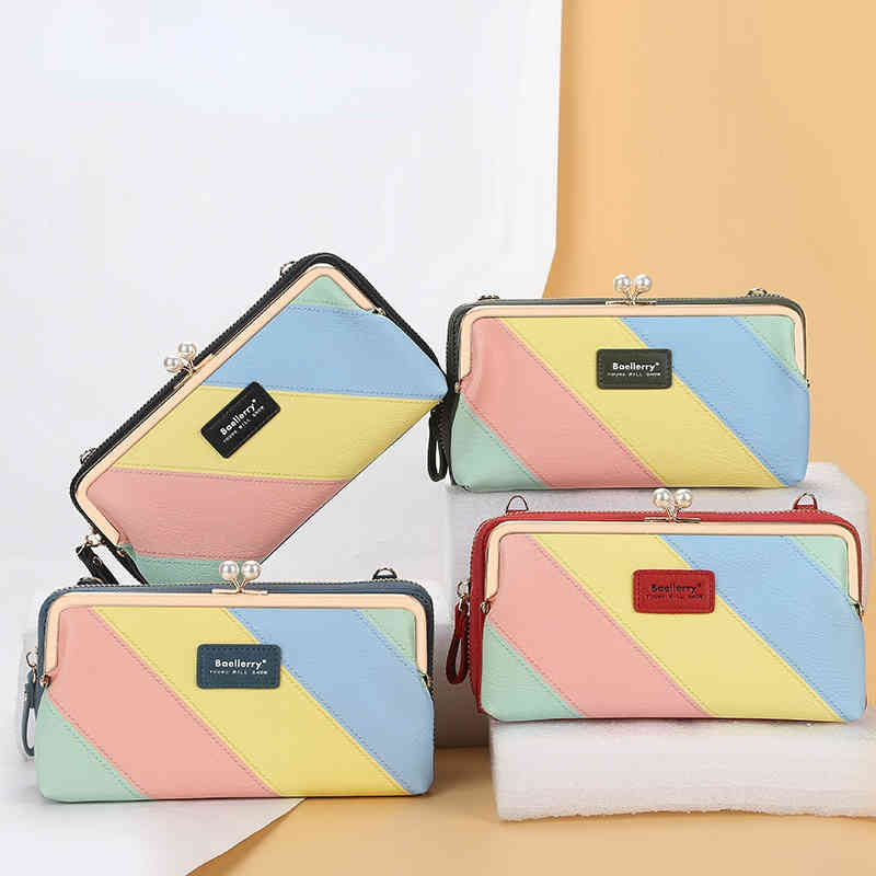 

Baellerry New Fashion Women's Bag Korean Women's Messenger Bag Long Wallet Multifunctional Horizontal Mobile Phone Bag 220613, Black