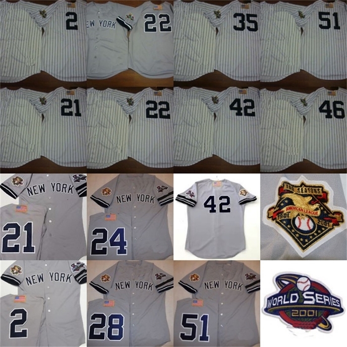 

Sj98 2001 World Series Jersey Derek Jeter Scott Brosius Jorge Posada Roger Clemens Tino Martinez David Justice Mike Mussina Mariano Rivera Andy, 51 white