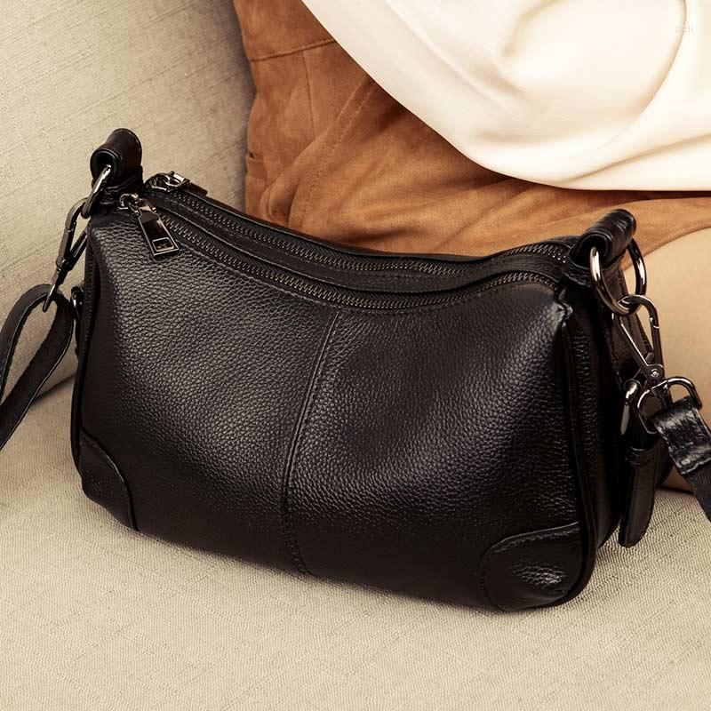 

Evening Bags Genuine Leather Small Ladies Crossbody Female Casual Shoulder Messenger For Women Luxury Handbag Fashion Tote PurseEvening, Black