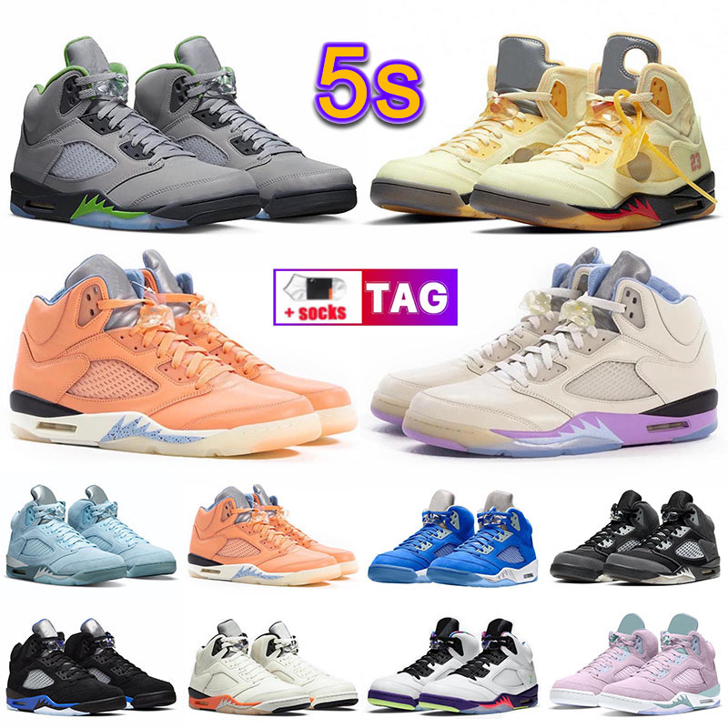 

OG 5s Top Jumpman 5 Basketball Shoes Top Quality Men Women Sail Helmet Green Bean Camo Hare PRFC Orange We-the-best Designer Sneaker mens womens Buty Schoenen, G27 40-47 wings