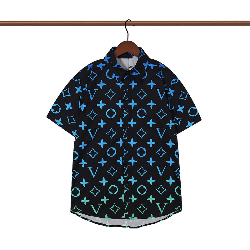 

2022 Men Designer Blouses Banquet Casual Shirts Fashion Letter Print Slik Bowling Shirt Mens Plus Size Dress Summer Short Sleeve QZ5U, As picture show