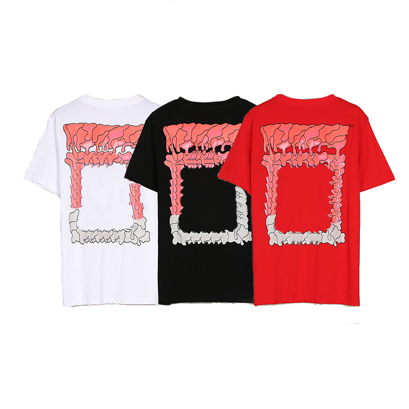 

Oversize OFF Designer T Shirt for Men Male 2022 Summer Loose Tees Fashion Cross Paintings Arrow Tshirts in Black Color 1219