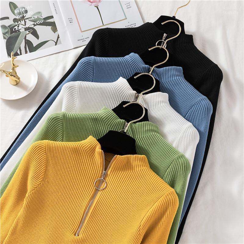 

Women's Sweaters 2022 Zipper Turtleneck Sweater Womens Winter Clothes Women Pullover Autumn Jumper Knit Top Woman Swe Mari22, Beige
