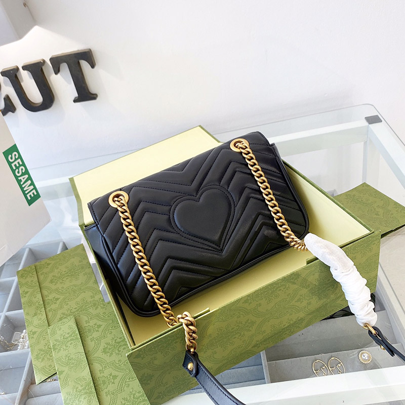 

Classic Popular Dupe Designer Bags Black Leather Square Shoulder Bags Luxurious Woman Handbag Womens Mini Crossbody Bag Large Size With Box Femelle Luxe Sac, Paper