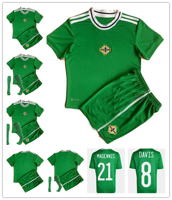 2022 Jerseys de football en Irlande du Nord 22 23 Lafferty Evans Davis McNair Magennis Saville Ballard Football Shirt Home Men Green Women Kits K
