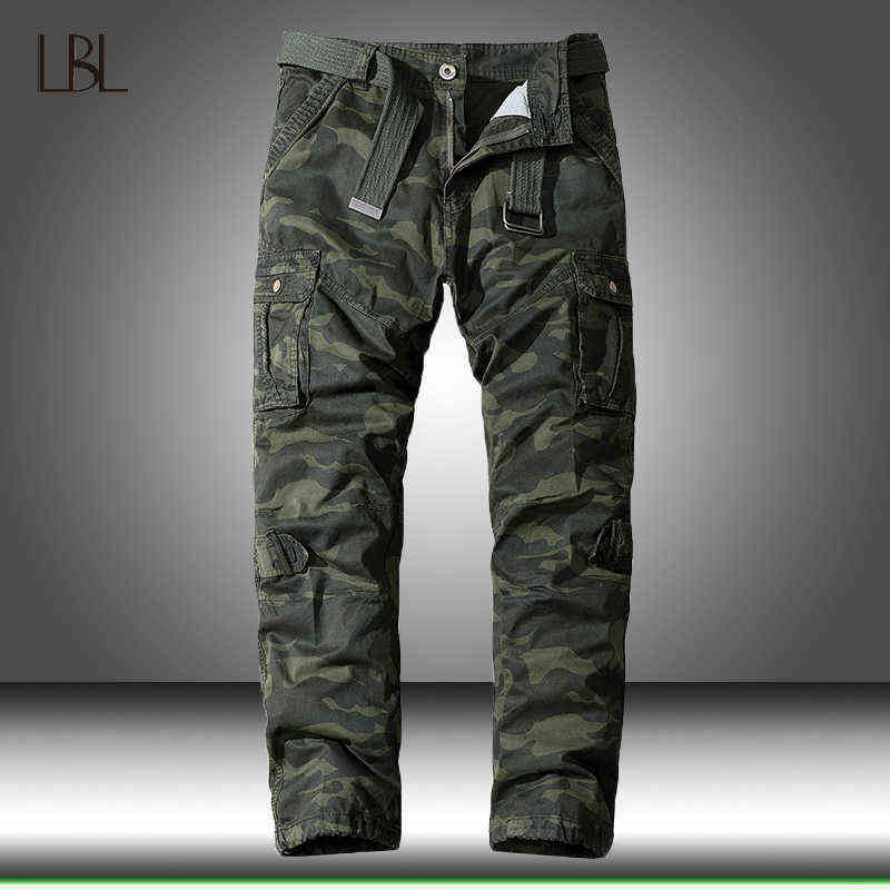 

Cargo Pants Men Camouflage Trousers Casual Multipocket Army Work Combat Pants Male Military Cargo Pants Cotton Sweatpants New J220629, Kbd3822blue