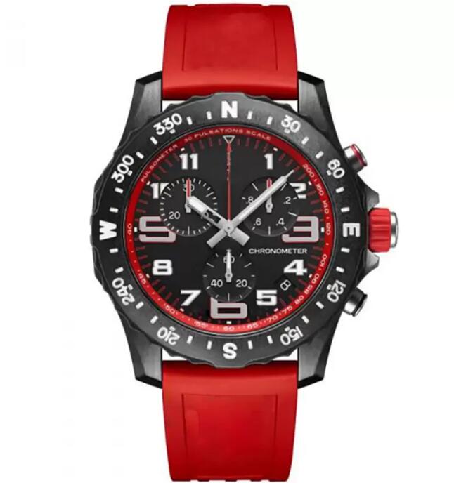 

U1 Luxury Men's Watch Japan Quartz Endurance Pro Avenger Chronograph 44mm Watches Red Rubber 1884 Men Watches Hardex Glass Wristwatches, Water proof 50m