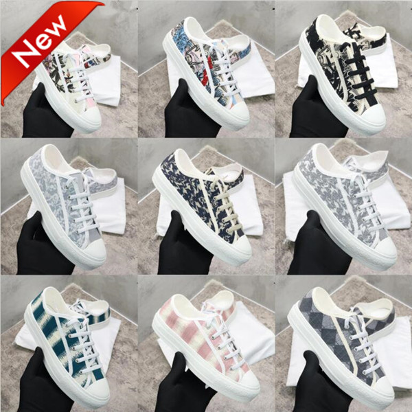 

2022 summer Walk n casual shoes classic ladies sneakers black and white houndstooth embroidery 30 gray low top sandals Designer Sneakers 35-41