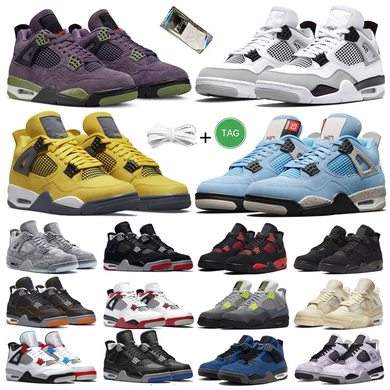 

Jumpman 4 Mens Basketball Shoes 4s University Blue Military Black Lightning Cool Grey White Oreo Sail Canyon Purple Men Women Trainers Sports Sneakers Platform Shoe, Pay for box