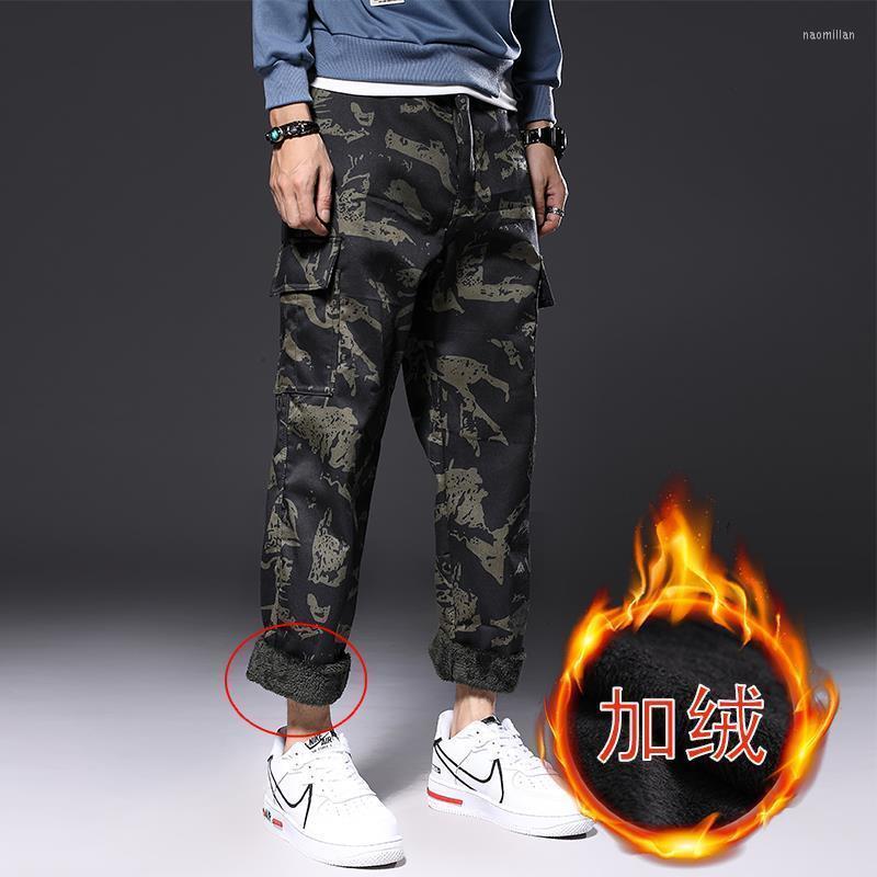 

Men's Pants Winter Brand Men Military Warm Cargo Multi-pockets Baggy Casual Trousers Autumn Fleece Overalls Camouflage PantsMen's Naom22