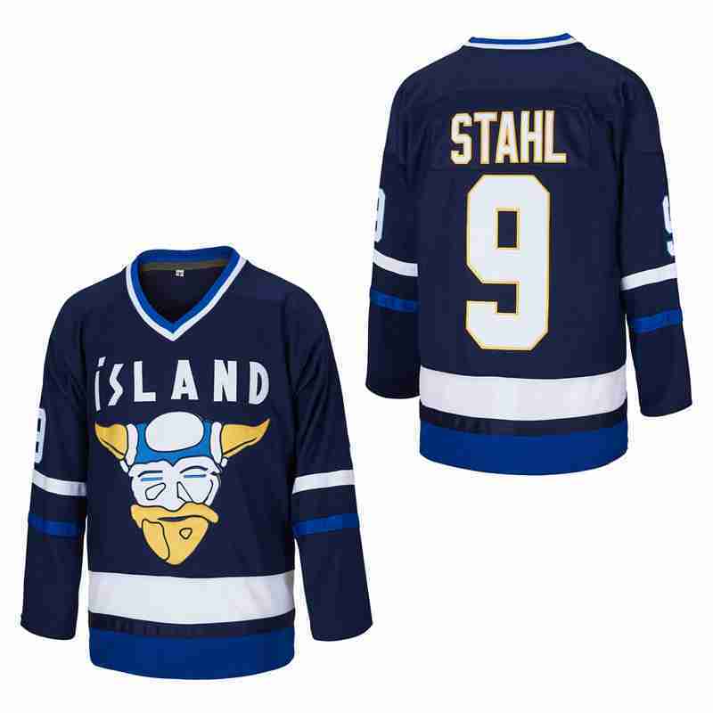 

Movie Version Mighy Ducks D2 Team Iceland Gunner 9 Stahl Jersey, Same as picture