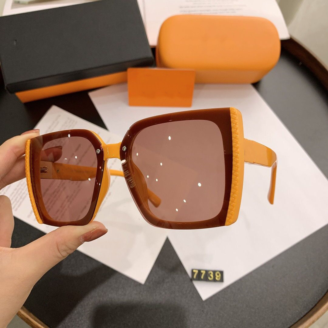 

56 Polarized Oversized Sunglasses Women's orange square Sunglasses oval designer outdoor beach UV protection with box
