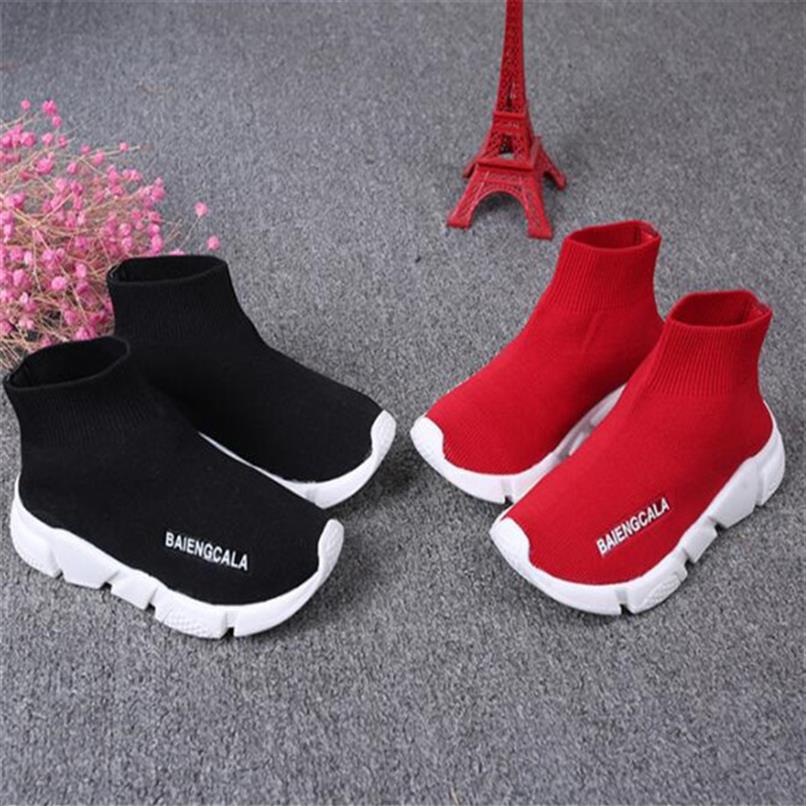 

Fashion Boots For Kids Speed Trainer Sock Shoes Toddler Boys Girls Youth Socks Sneakers Black Red Children Designer Shoes240k