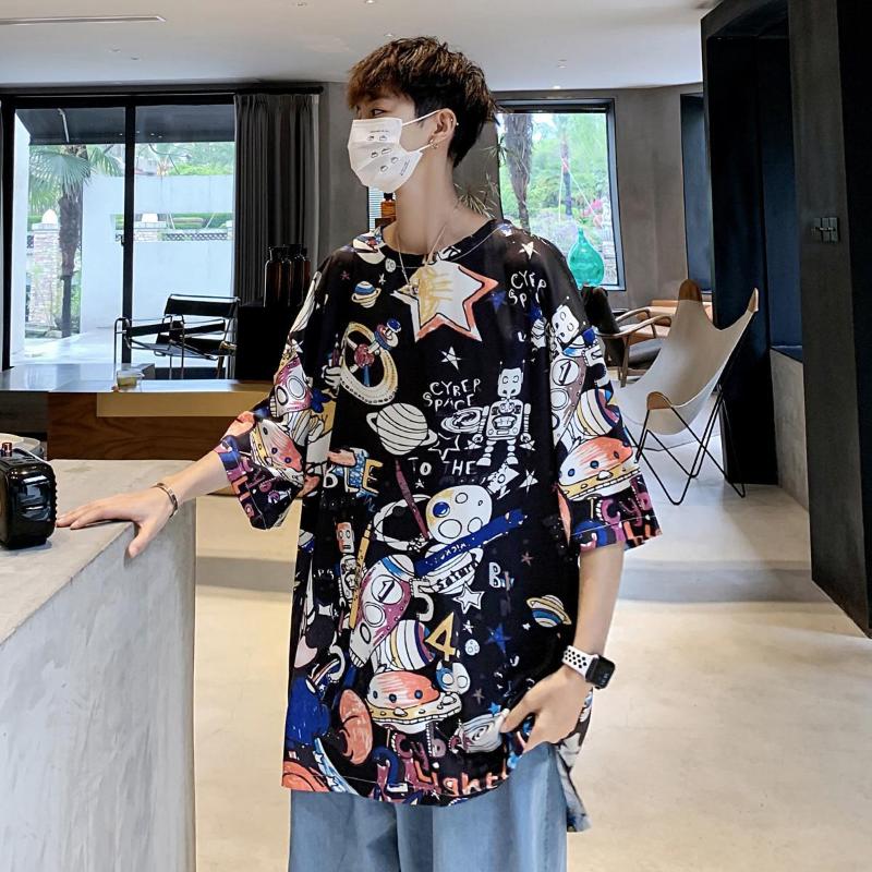 

Men' T-Shirts 140kg Oversized Hip Hop Tees T-Shirt O-neck Graffiti Loose Men T Shirt Casual Summer Male Punk Tee Tops Tshirt ClothesMen