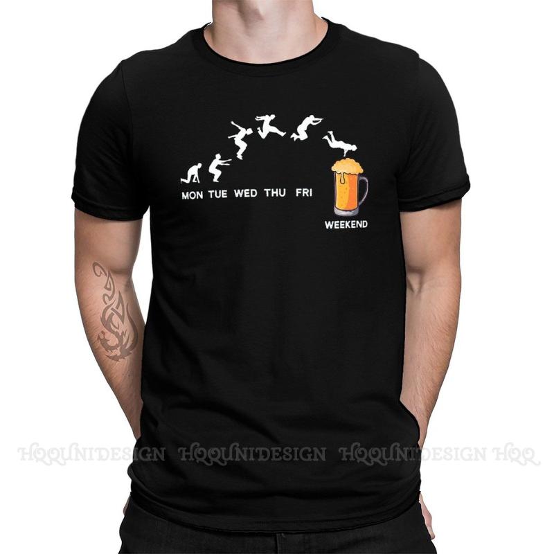 

Men' T-Shirts Beer Weekend So Ready For The Vacation Arrival T-Shirt Monday Wednesday Thursday Friday Design Shirt Crewneck Tee, Green-color1