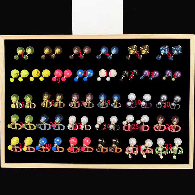 2022 Retro Vintage Luxury Double Side Ball Boucles d'oreilles Copper Colorful Shining Crystal Love Party Bijoux Oreille avec boîte