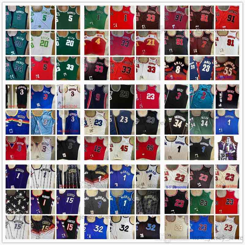 

shirt Mitchell Ness Real Stitched East Basketball Jerseys Allen Rose Iverson Durant Irving Harden Kidd Another Wade Spud Garnett Carter Mutombo Mc, Choose number on photo