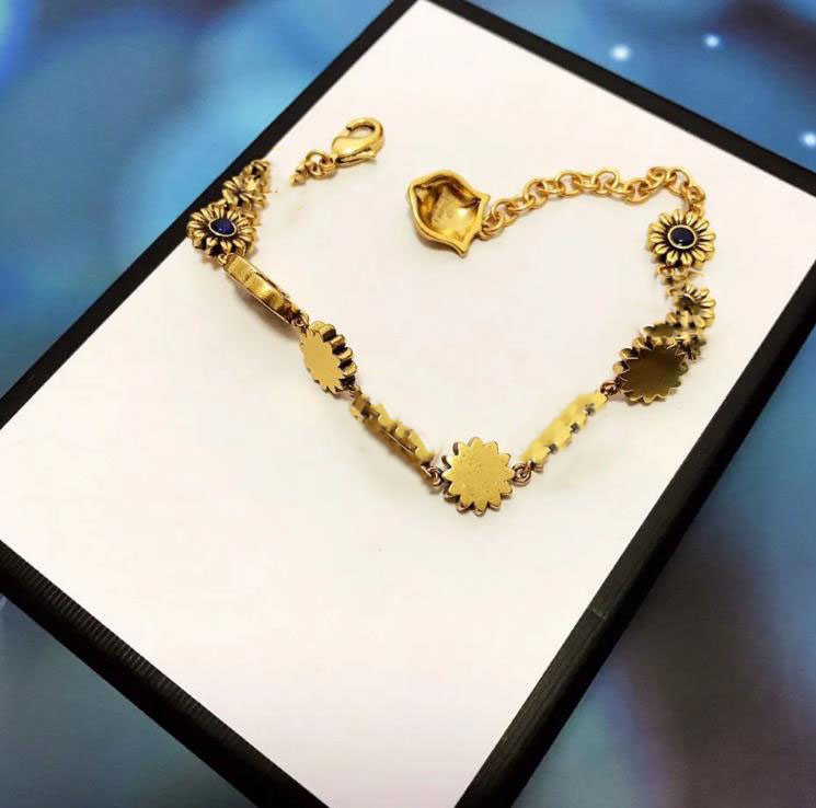 

Bangle Vintage little Daisy bracelet female brass designer charms love bracelet luxury bangles cjeweler bijoux for mens womens -1