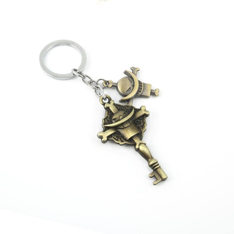 

Keychains One Piece White Beard Edward Gate Key Chain Keyrings Anime Holder Pendant Metal Charm Men JewelryKeychains