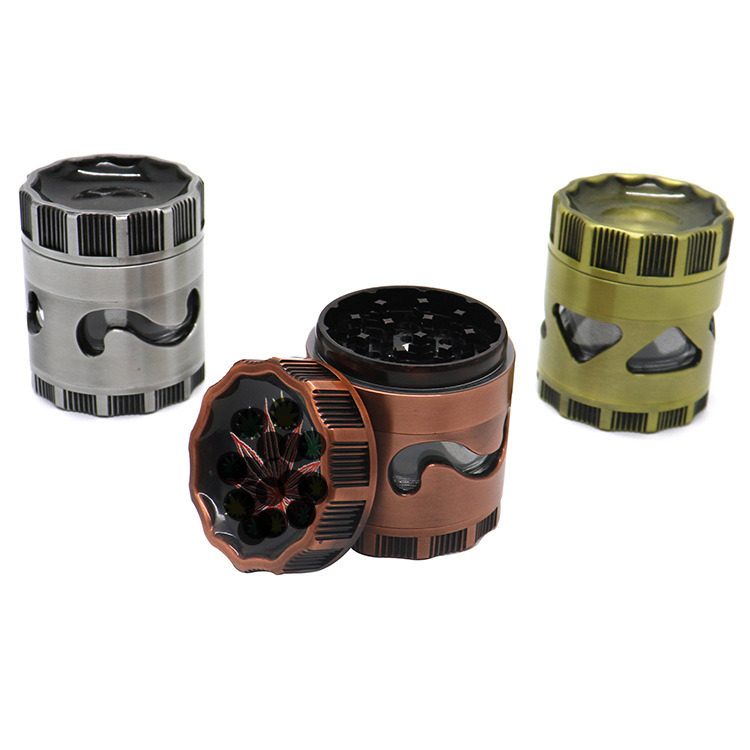 

Aluminum alloy herb grinder 63mm 4-layer hollow out design color printing grinders